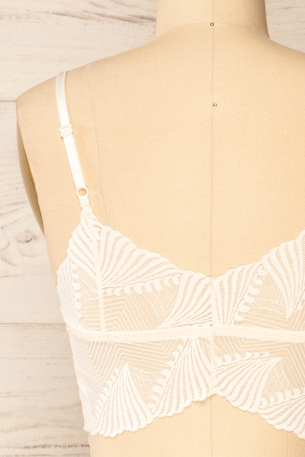 Butterflies Ivory Lace Bralette | La petite garçonne back close-up