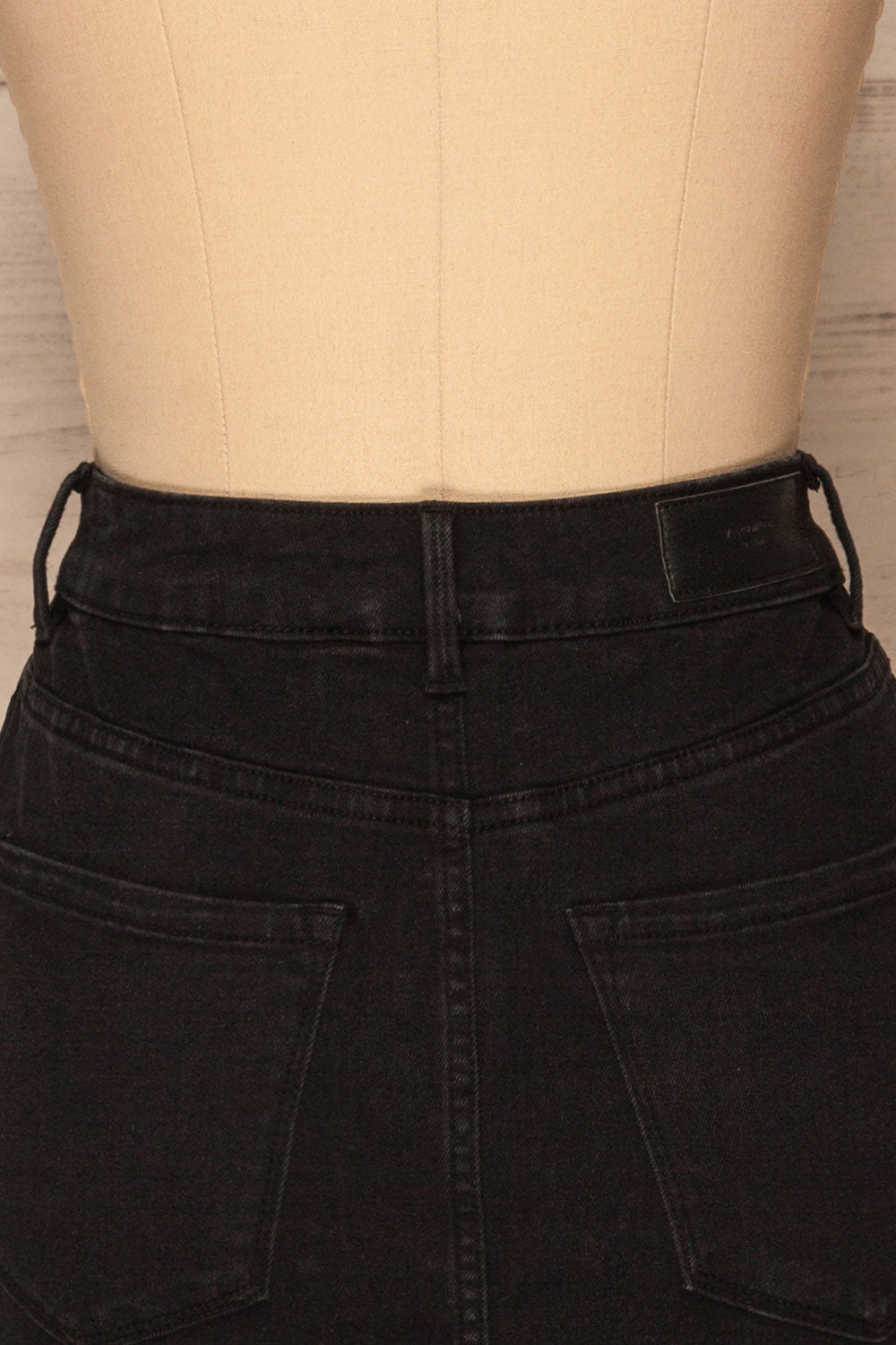 Cahul Storm Black Denim Skirt | La petite garçonne back close-up