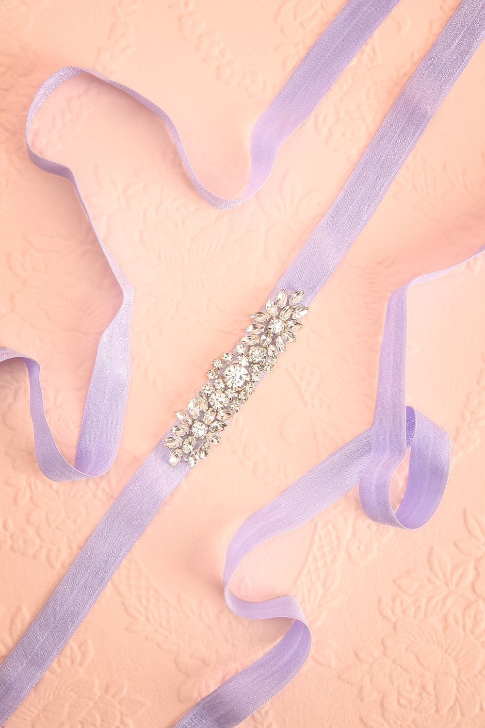 Calathéa Lilas Purple Ribbon Belt with Crystals | Boudoir 1861 1