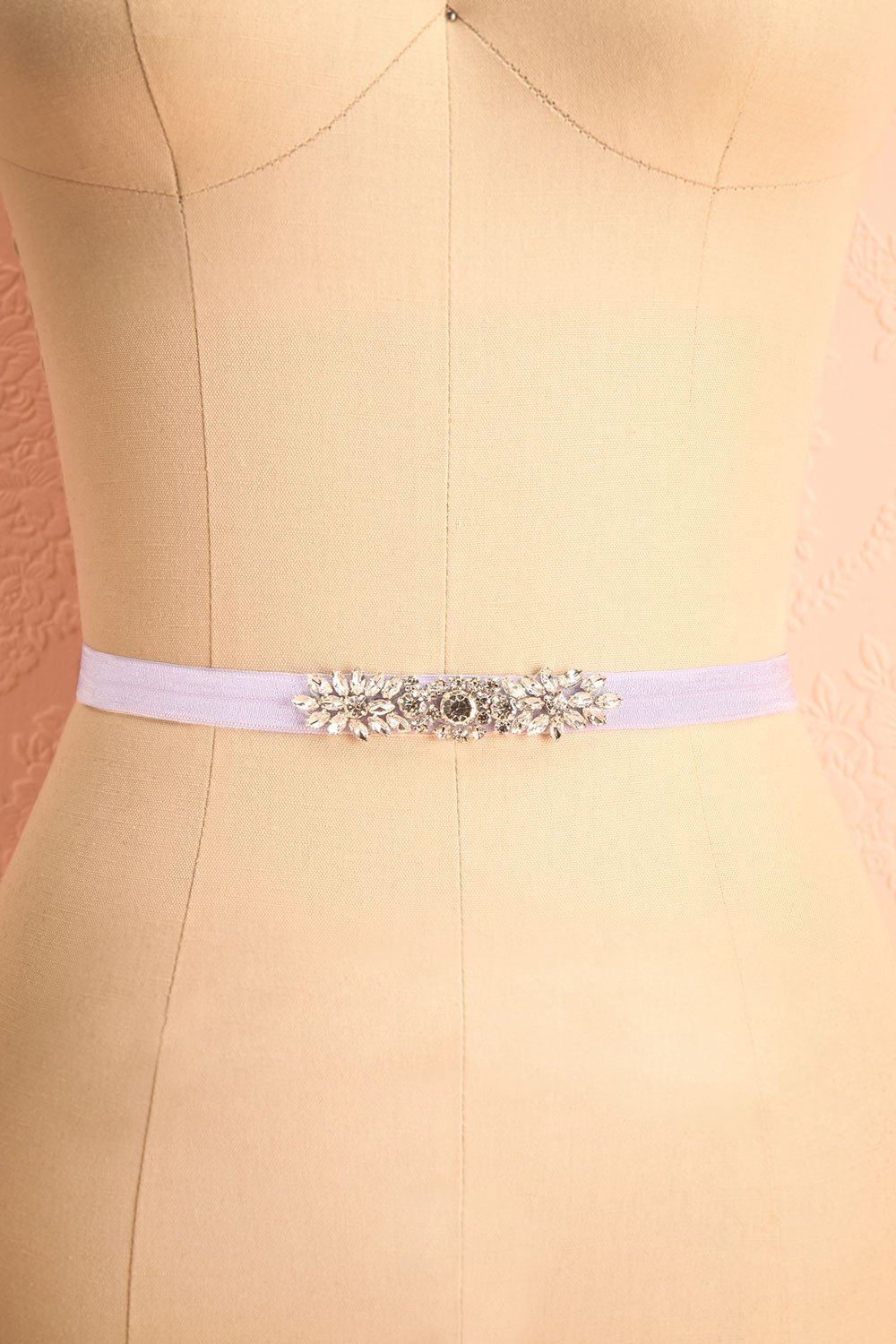 Calathéa Lilas Purple Ribbon Belt with Crystals | Boudoir 1861 3