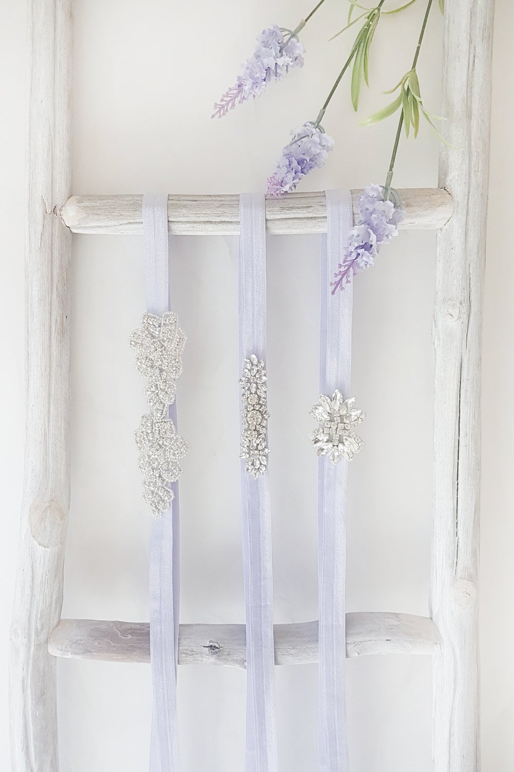 Calathéa Lilas Purple Ribbon Belt with Crystals | Boudoir 1861 5