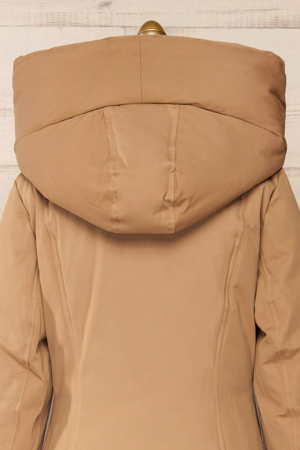 Camelia Beige Quilted Soia&Kyo Parka with Hood | La Petite Garçonne back close-up