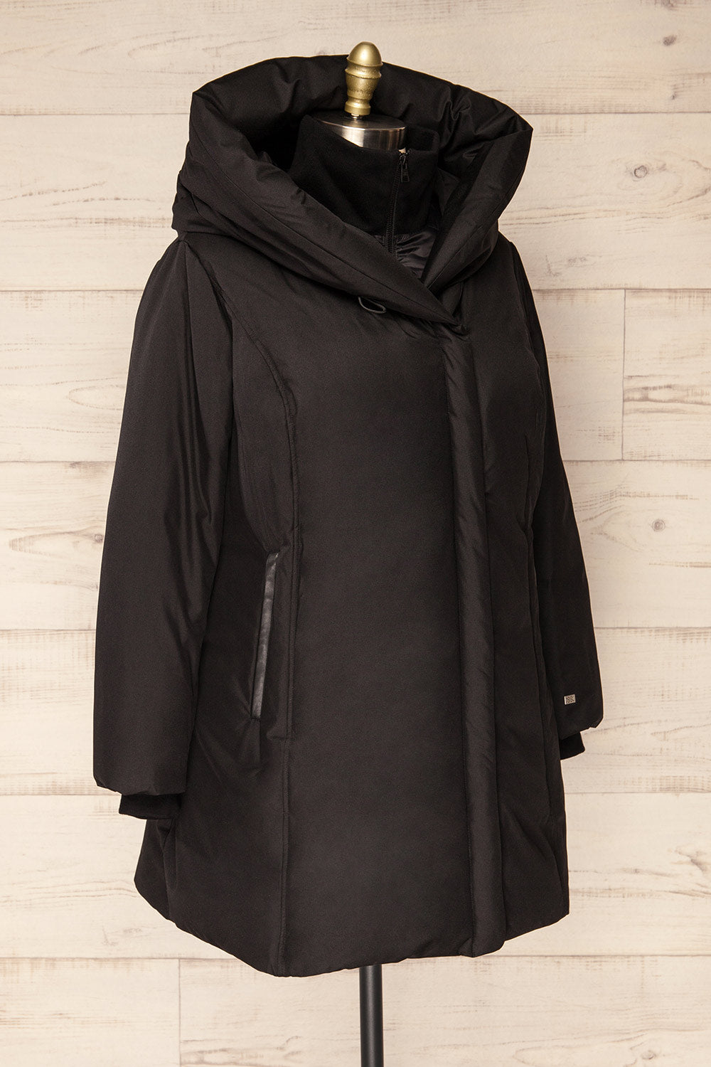 Camelia Black Quilted Soia&Kyo Parka with Hood | La Petite Garçonne plus size side