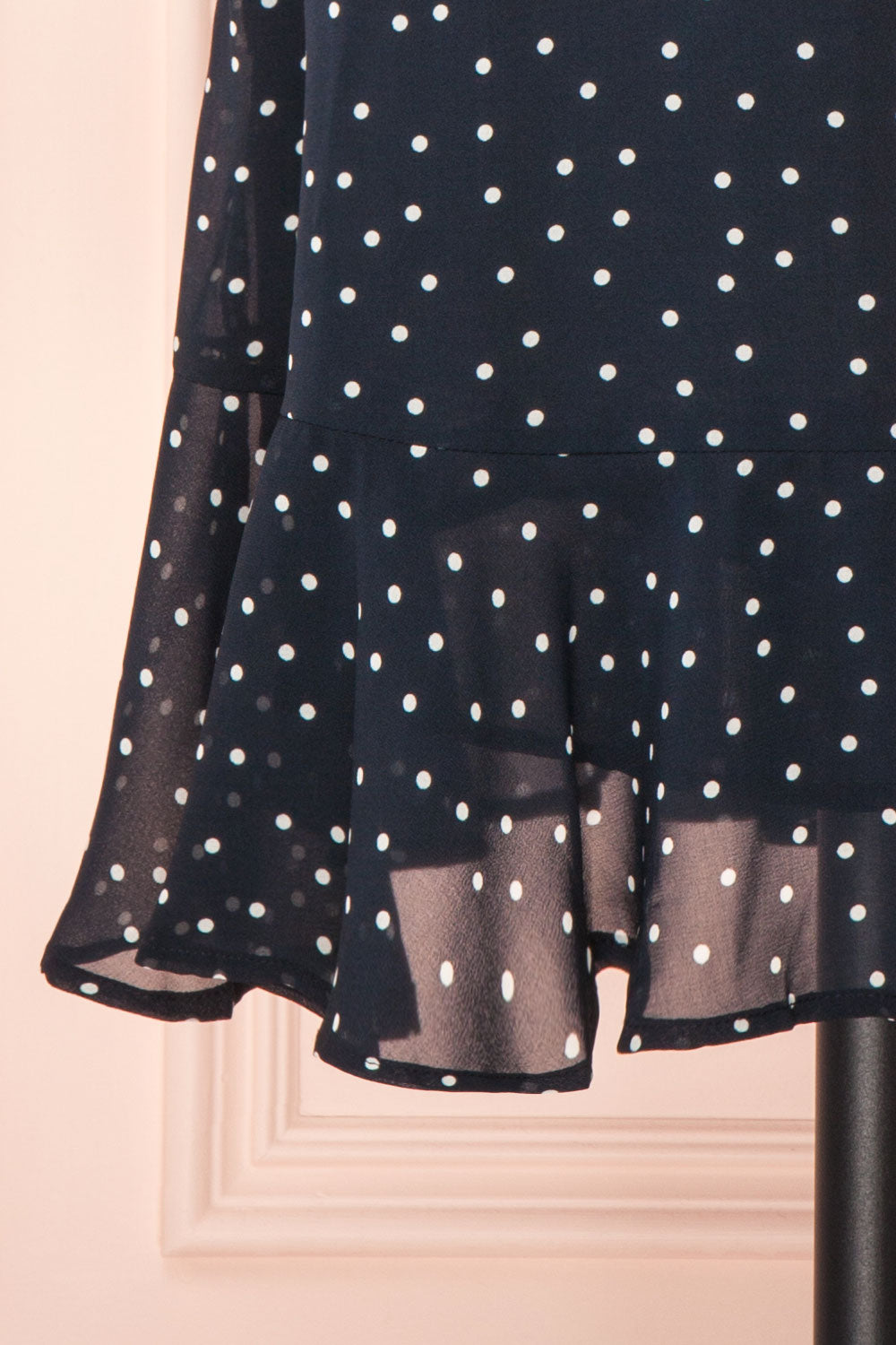 Cameron Navy & White Polkadot Short Dress | Boutique 1861 bottom