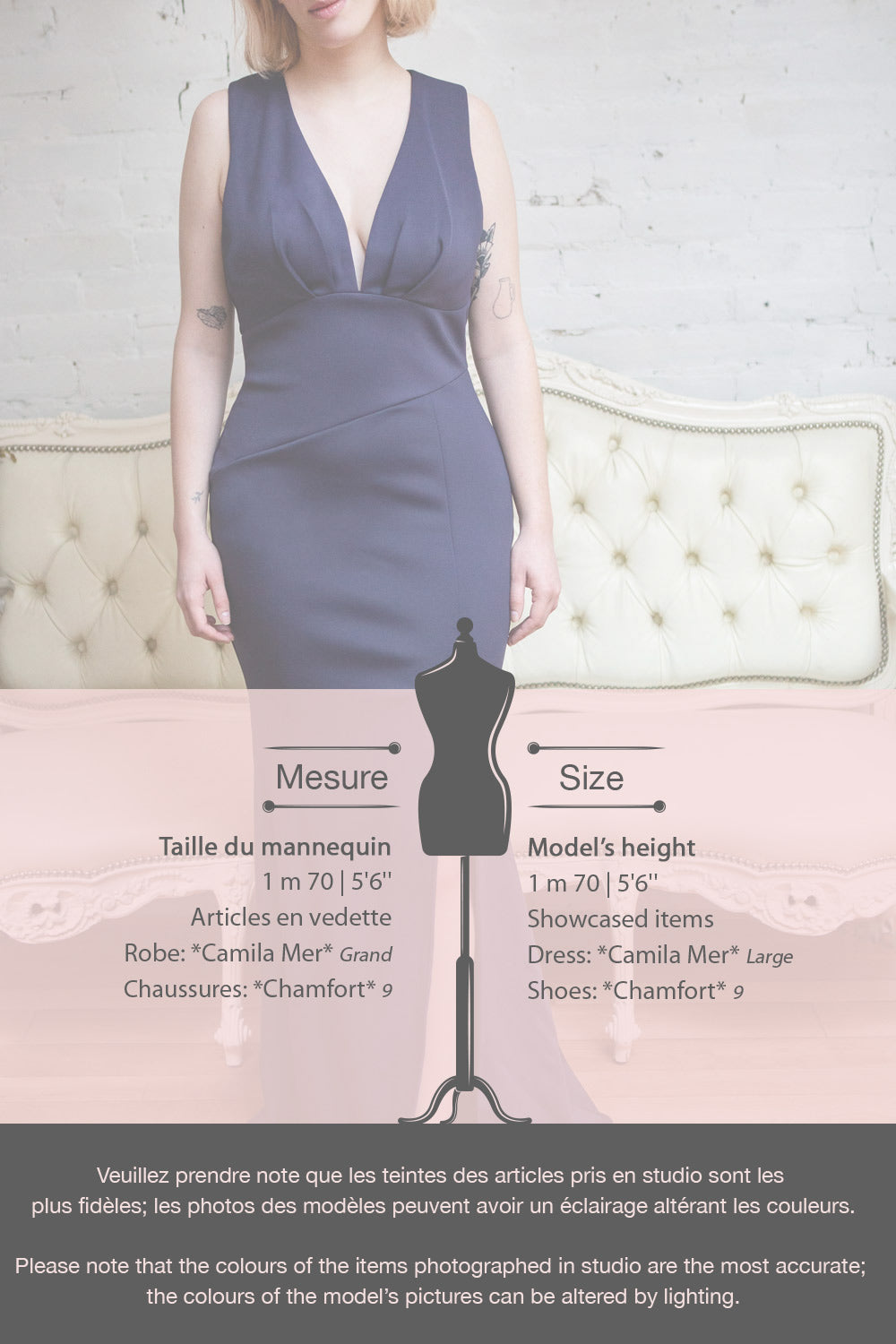 Camila Plunging Neckline Mermaid Gown | Boudoir 1861 fiche