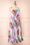 Cammy Multicolor Patterned Midi Dress | Boutique 1861  side view