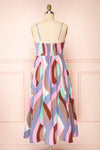 Cammy Multicolor Patterned Midi Dress | Boutique 1861 back view