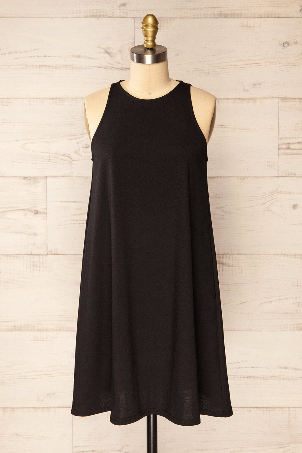 Canchimalero Black Loose Short Dress | La petite garçonne front view