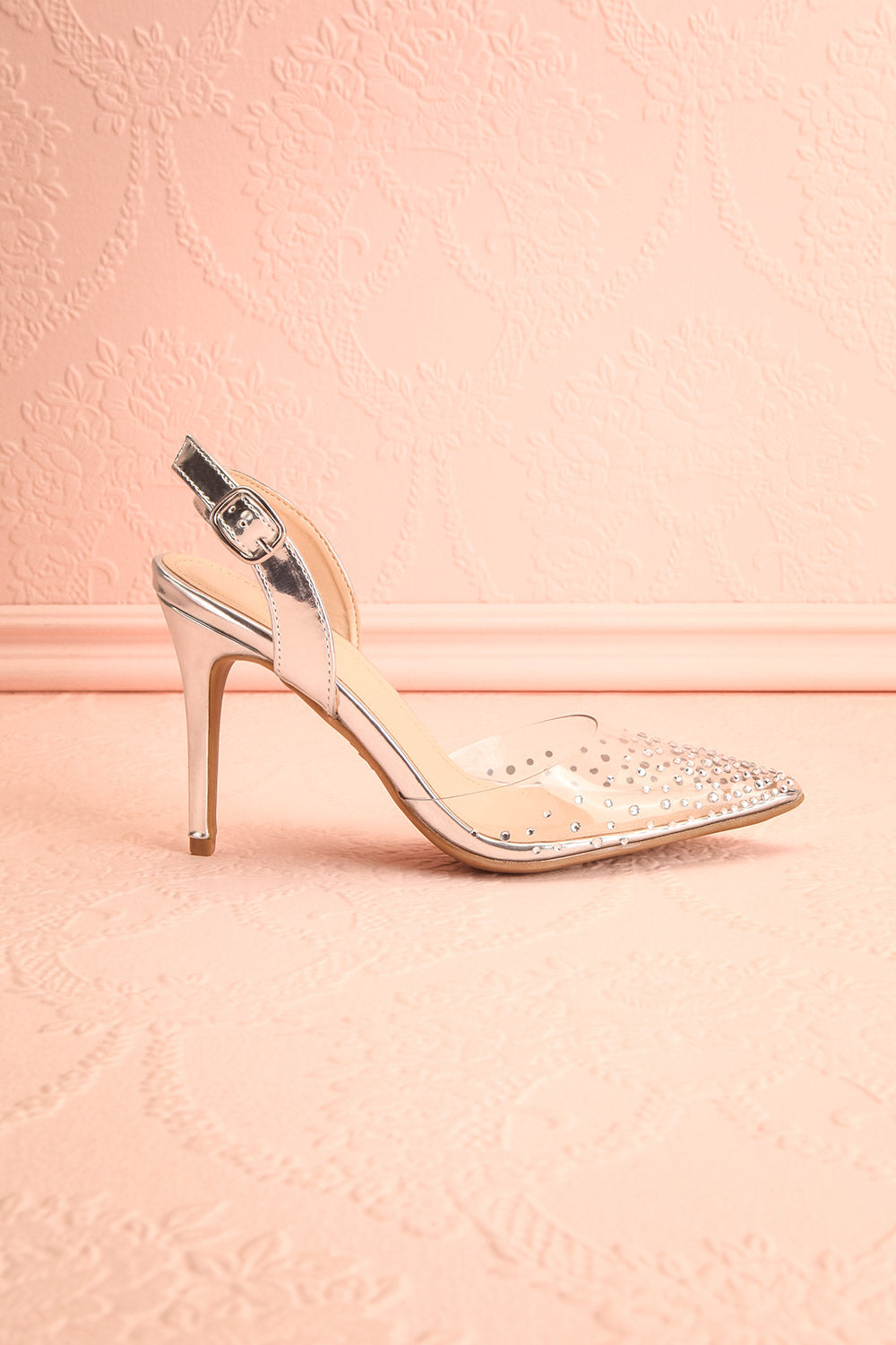 Candice Silver High Heels | Talons Hauts | Boutique 1861 side view