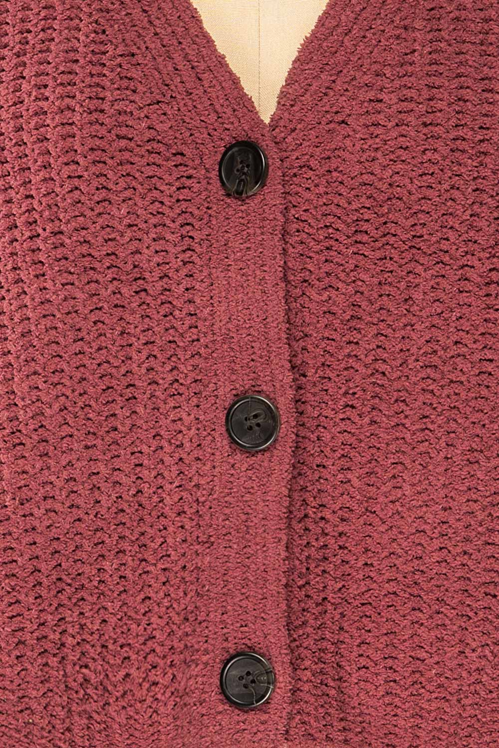 Capzhua Mauve Oversized Knit Cardigan | La petite garçonne fabric