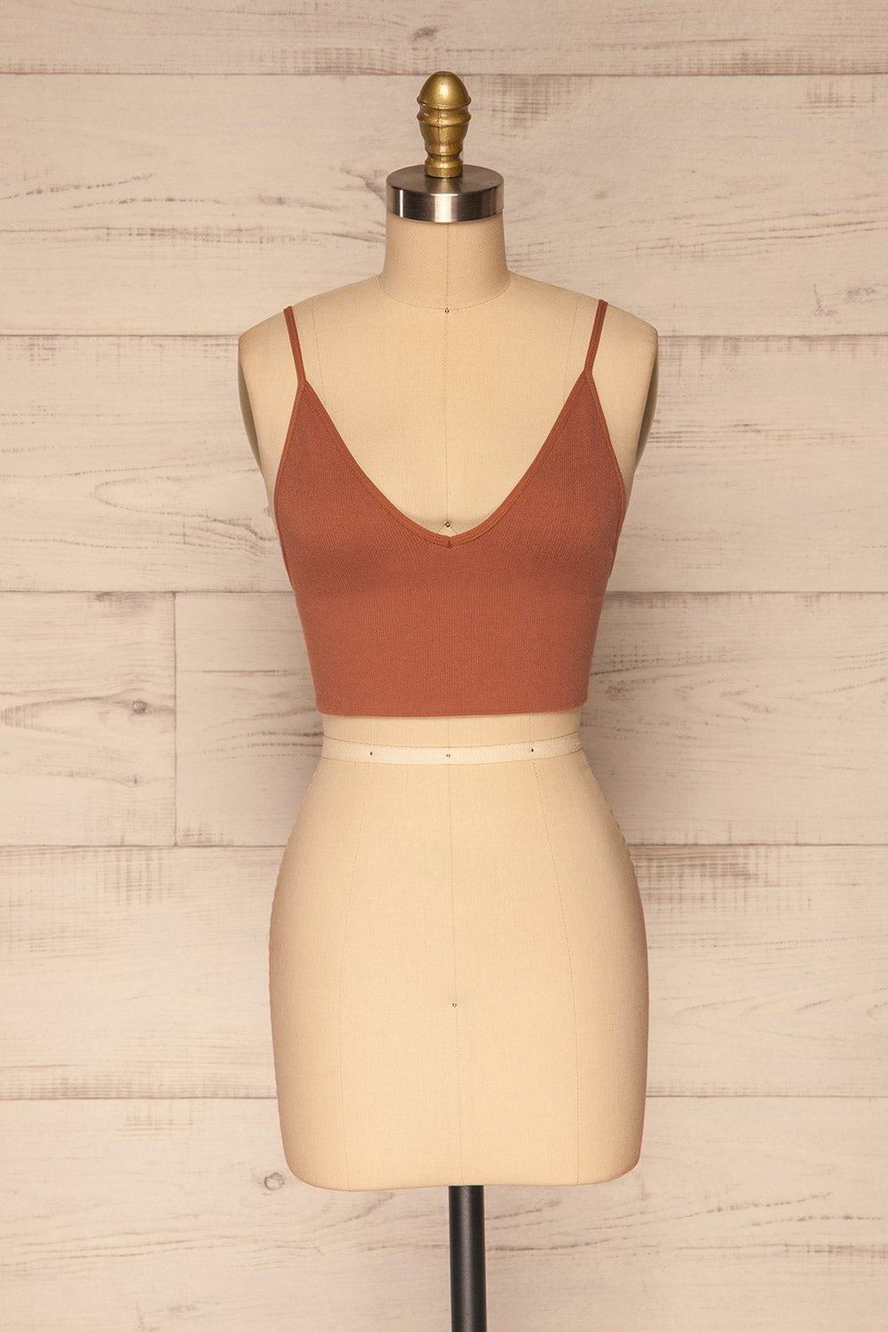 Carpi Clay Stretchable Bralette Crop Top | La petite garçonne front view