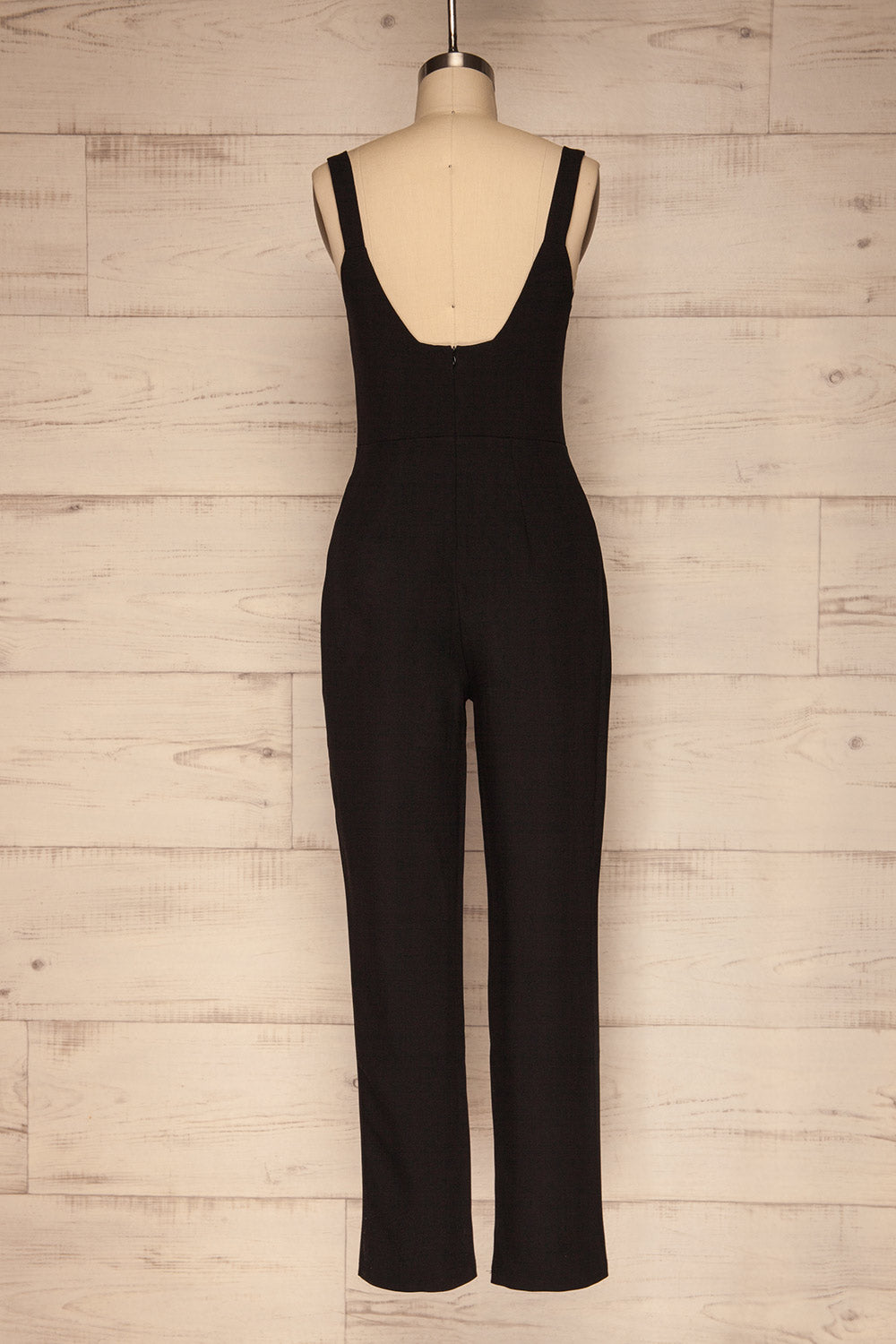 Cartaxo Black Sleeveless Fitted Jumpsuit back view | La Petite Garçonne
