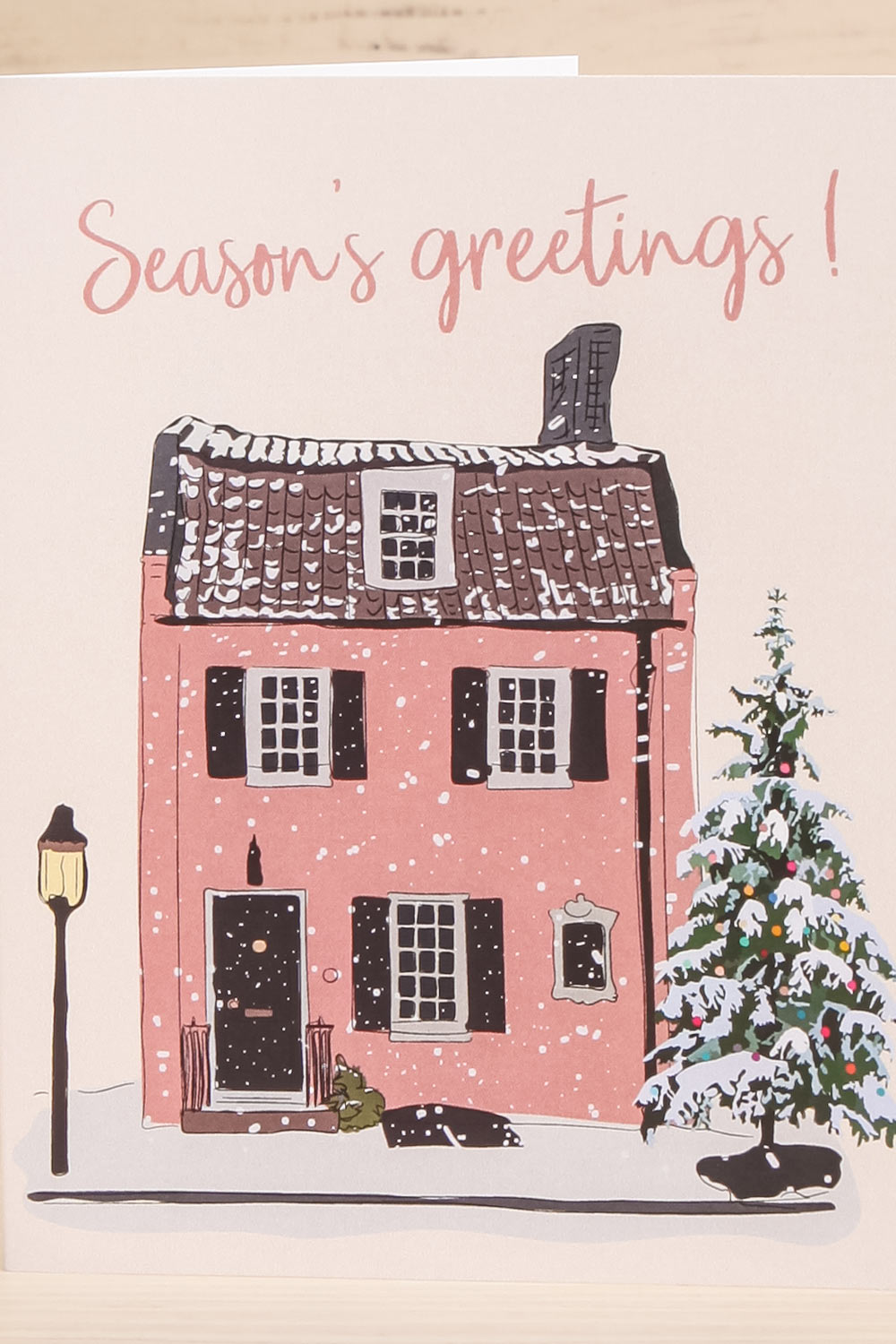Pink House Season's Greetings Card | Maison Garçonne