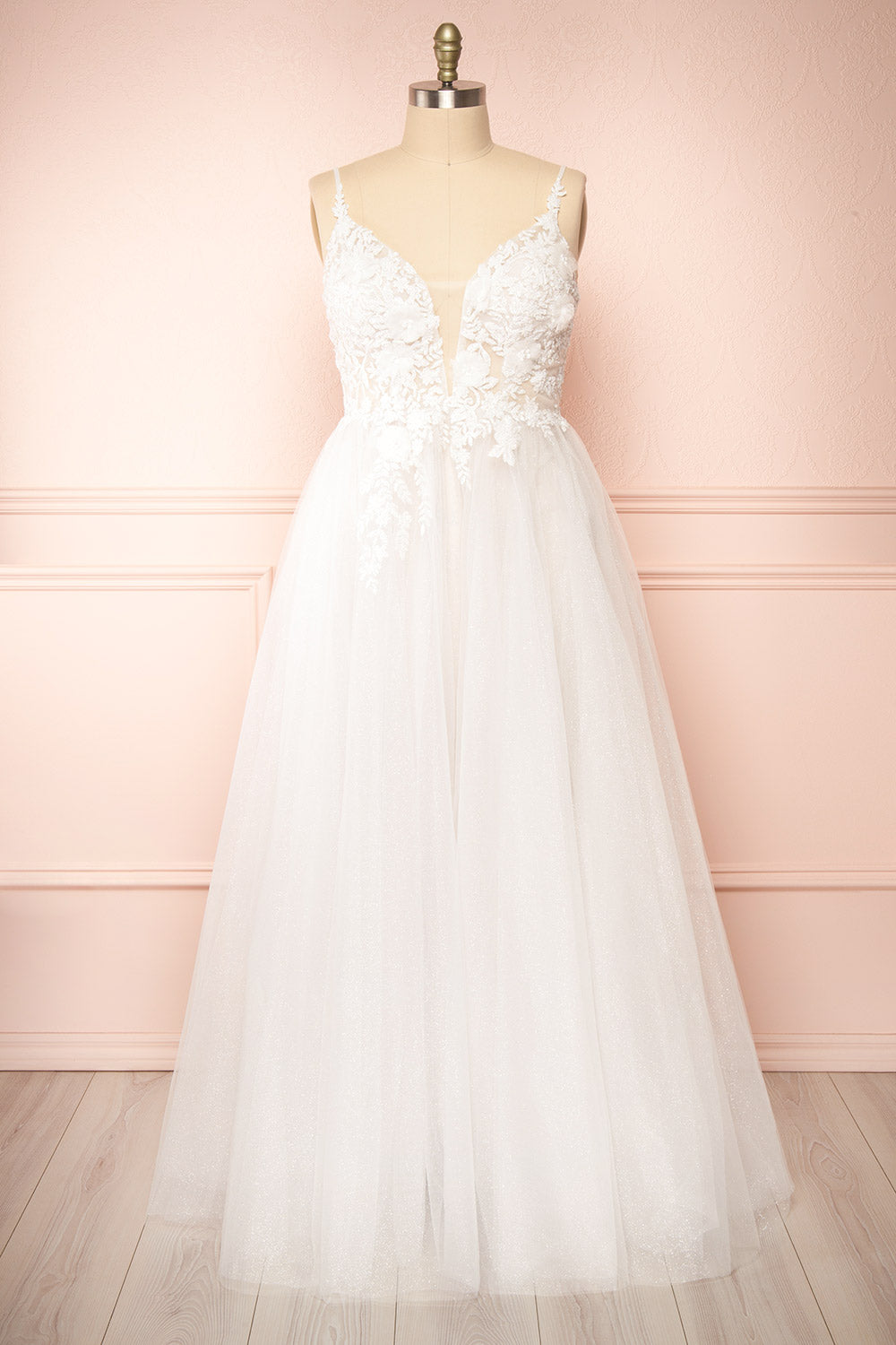 Cassandra Embroidered A-Line Bridal Dress | Boudoir 1861 plus size front