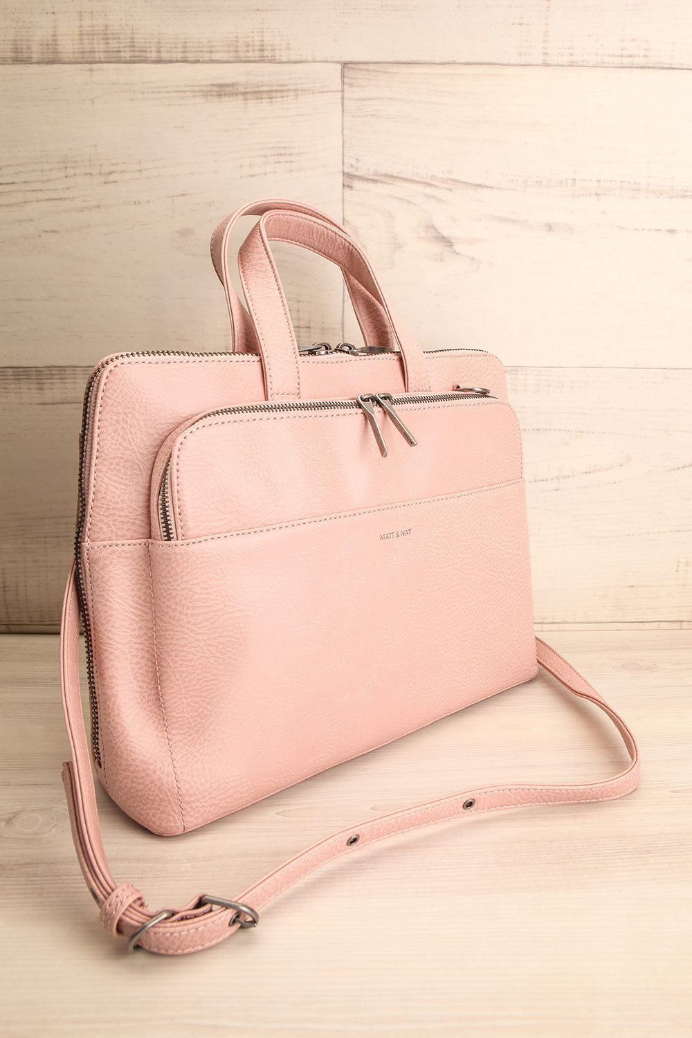 Cassidi Rose Pink Matt & Nat Crossbody Bag side view | La Petite Garçonne