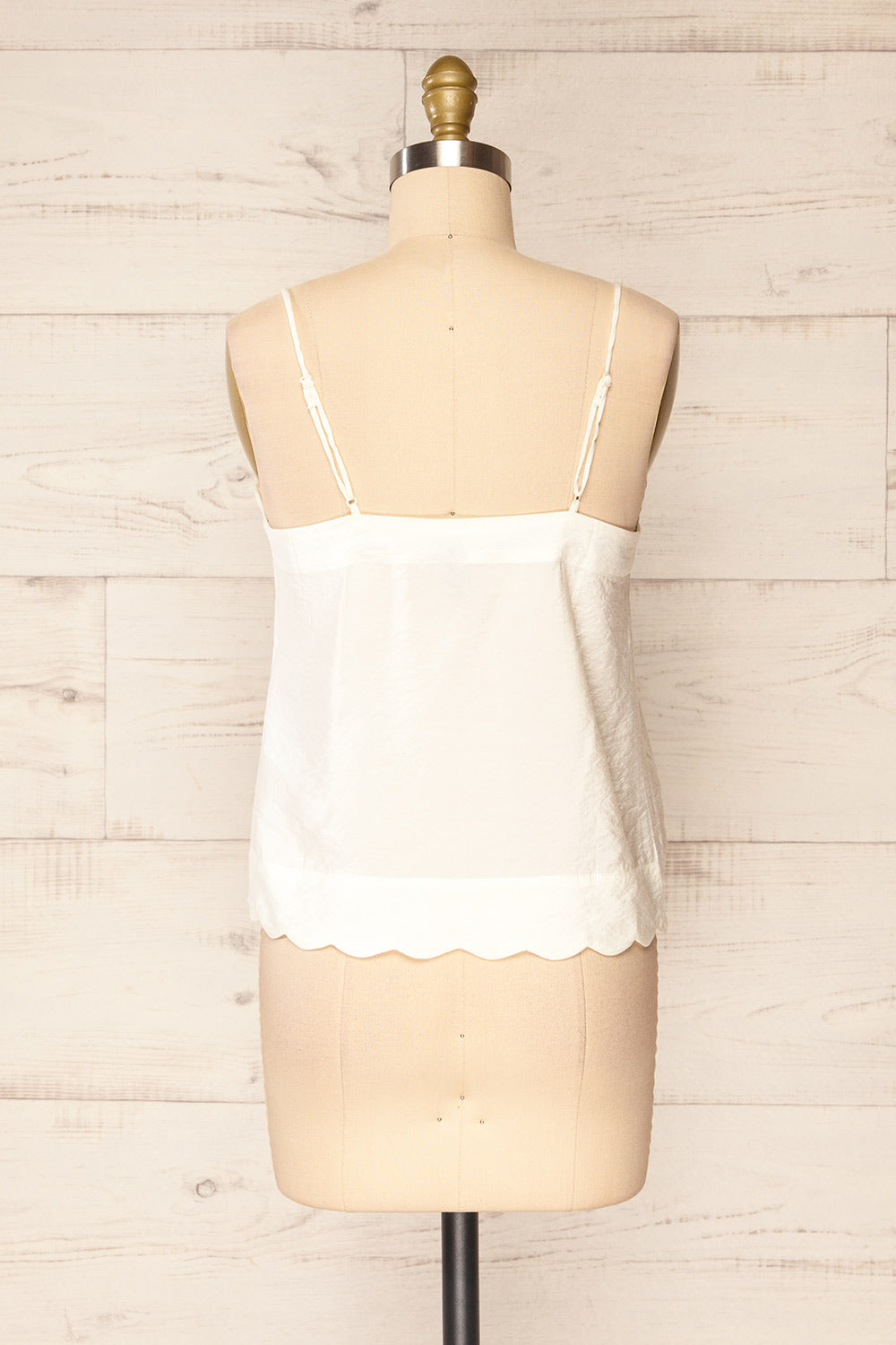 Catheline Ivory Cropped Button-Up Cami Top | La petite garçonne back view