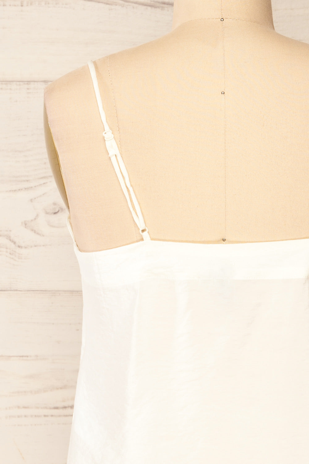 Catheline Ivory Cropped Button-Up Cami Top | La petite garçonne back close-up