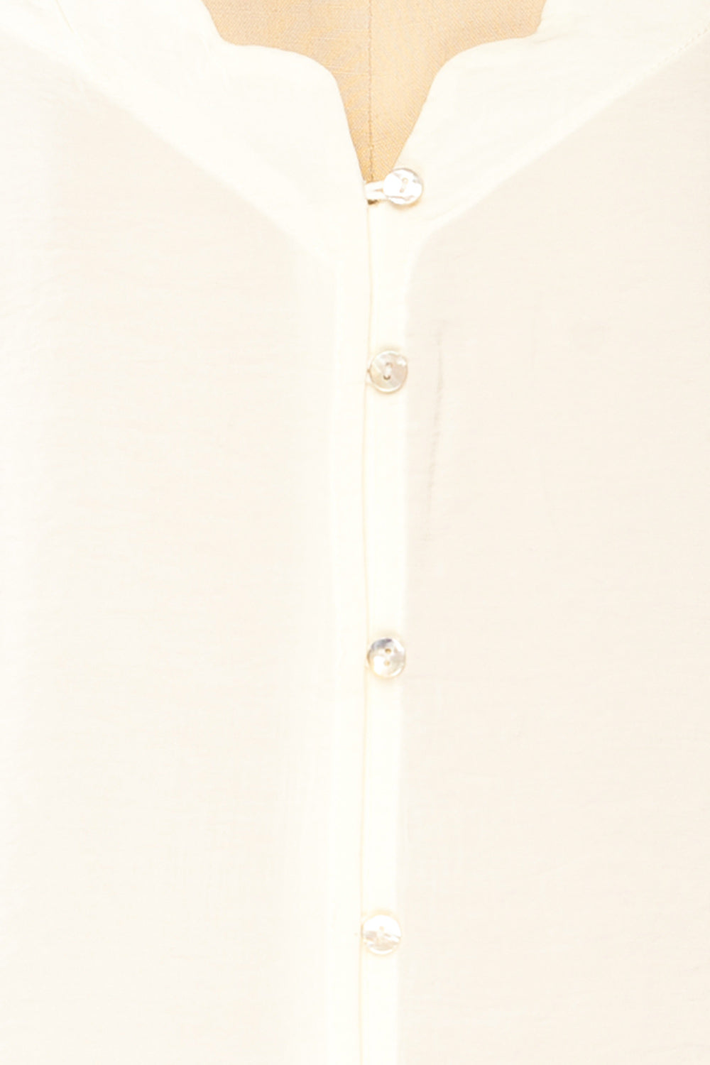 Catheline Ivory Cropped Button-Up Cami Top | La petite garçonne fabric