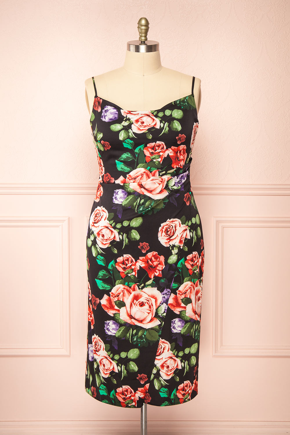 Catra Cowl Neck Midi Slip Dress | Boutique 1861 front plus size 