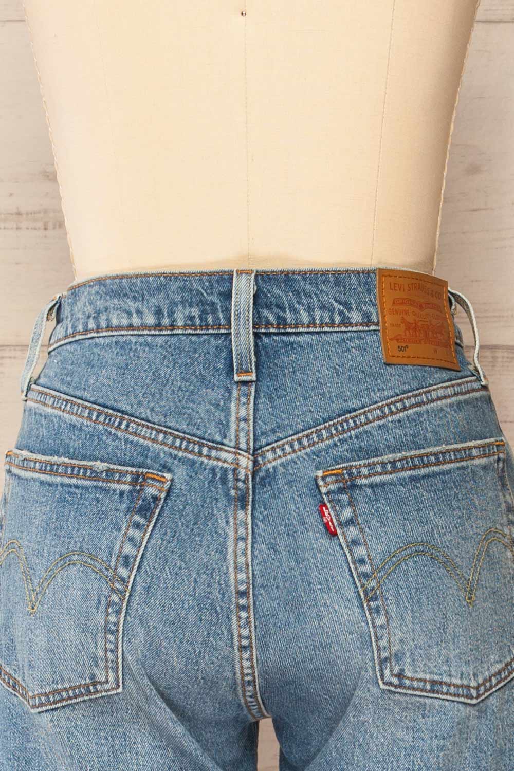 Cavtat Short en Denim à Taille Haute | La petite garçonne back close-up