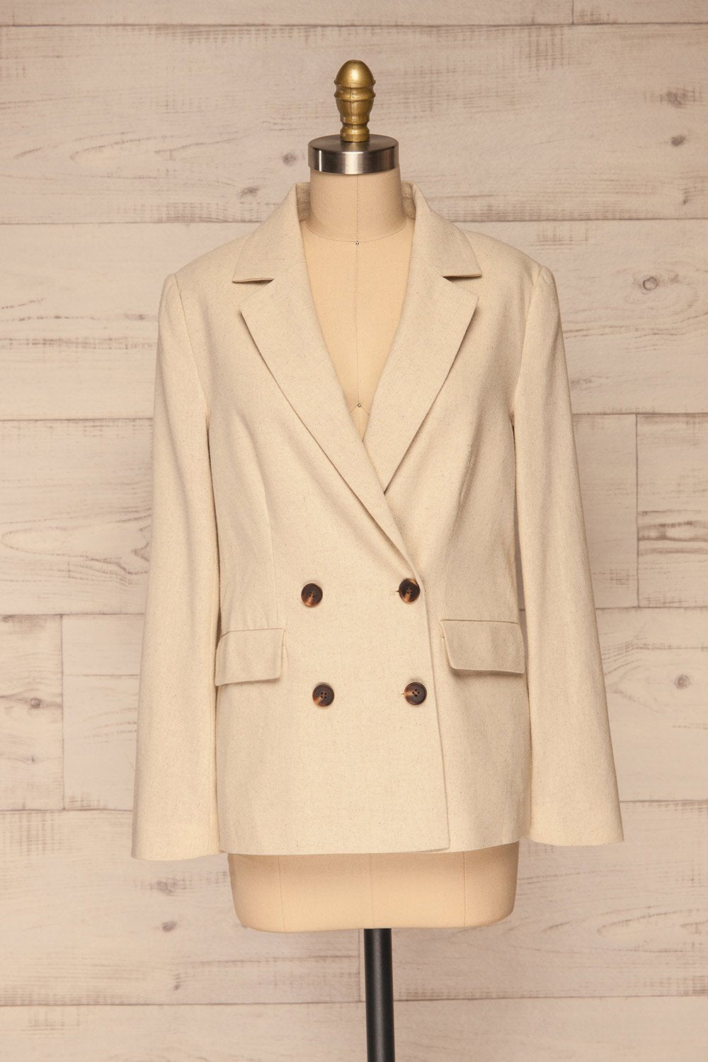 Cayarca Beige Linen Tailored Jacket | La petite garçonne