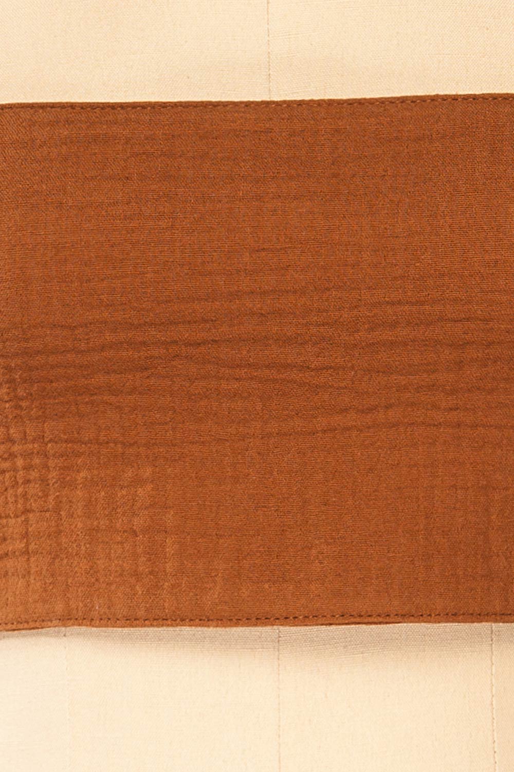 Cecile Cognac Tied Bandeau Crop Top | La petite garçonne fabric