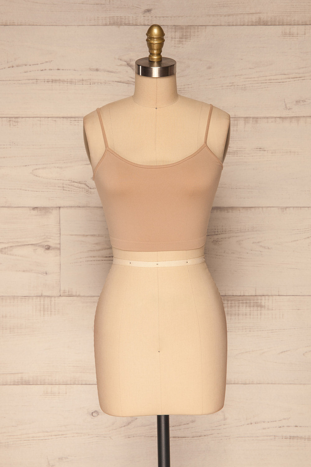 Cento Beige Bralette Crop Top | La petite garçonne front view