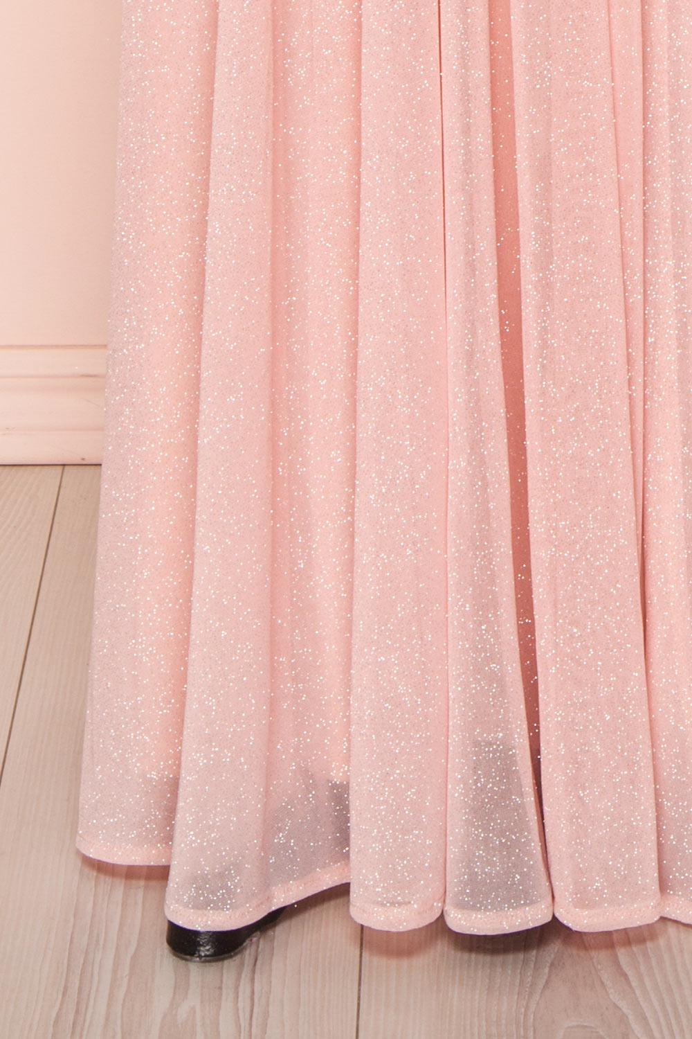Cephee Blush Glitter Dress | Robe | Boutique 1861 bottom close-up
