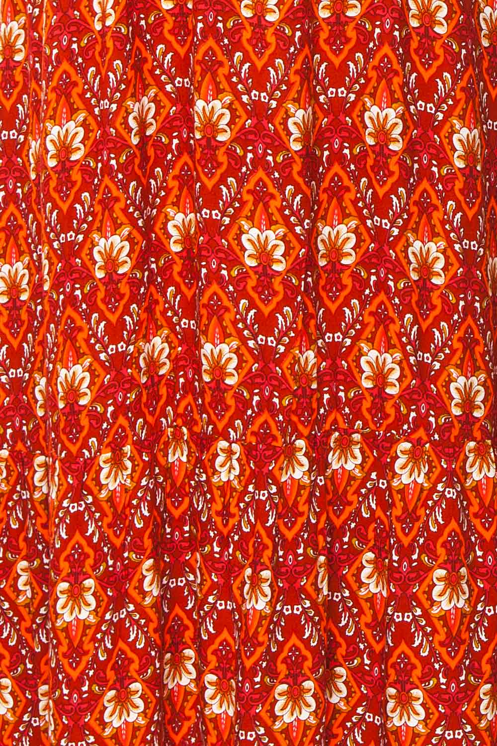 Chantelle Patterned Puffed sleeves Maxi Dress | Boutique 1861 fabric