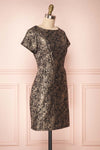 Chiara Black & Gold A-Line Cocktail Dress | Boutique 1861 side view
