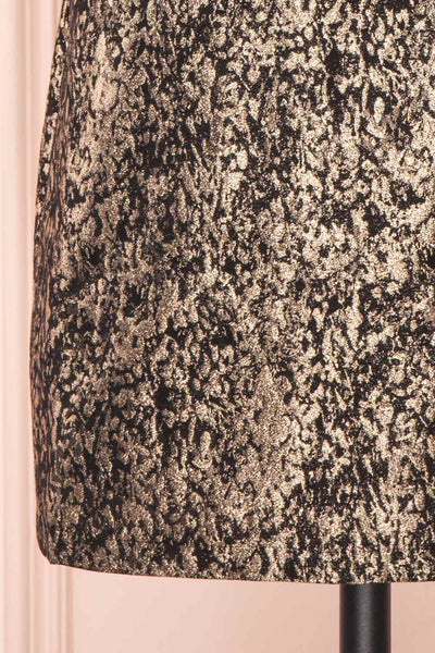 Chiara Black & Gold A-Line Cocktail Dress | Boutique 1861 bottom close-up