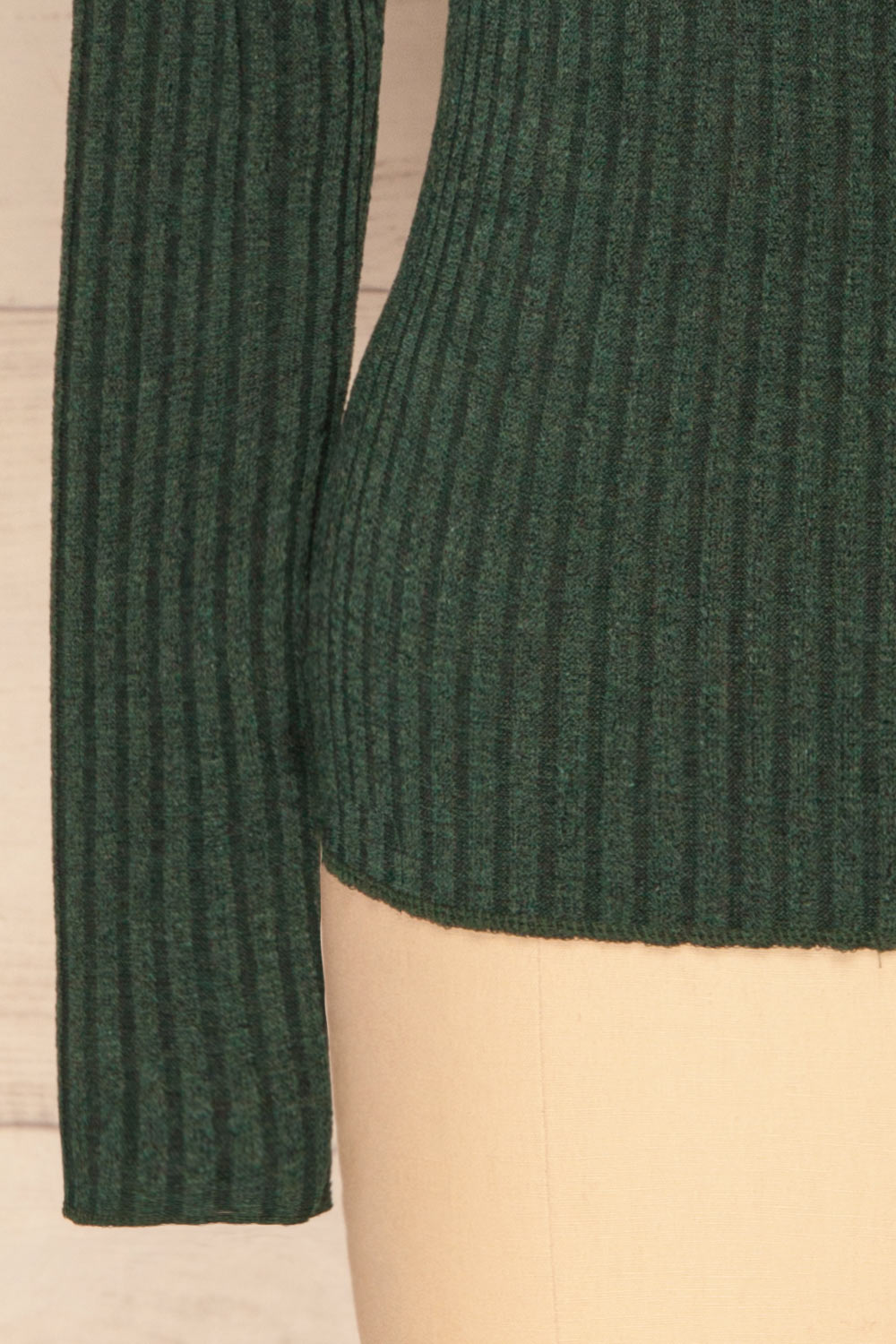 Chléo Green Ribbed Turtleneck Top | La petite garçonne bottom
