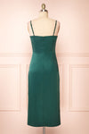Chloe Green Cowl Neck Silky Midi Slip Dress | Boutique 1861 back view