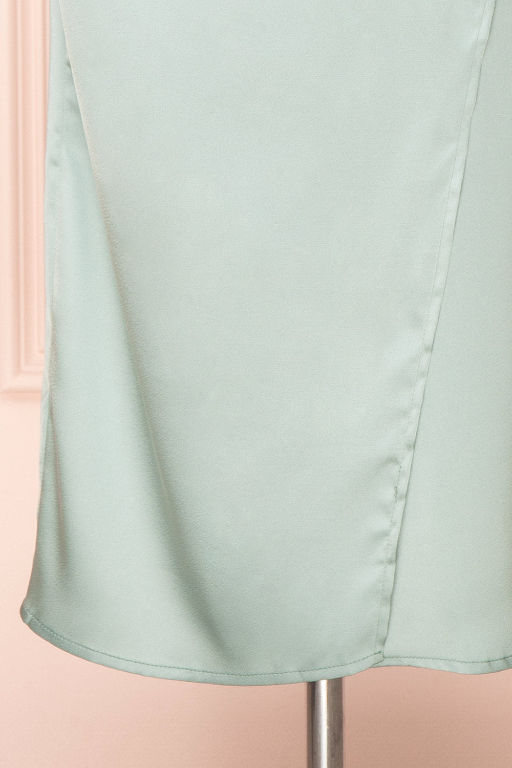 Chloe Mint Cowl Neck Silky Midi Slip Dress | Boutique 1861 bottom