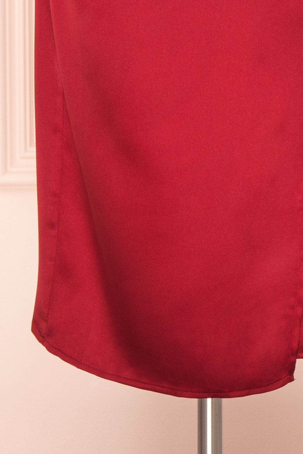 Chloe Wine Red Silky Midi Slip Dress | Boutique 1861 bottom 