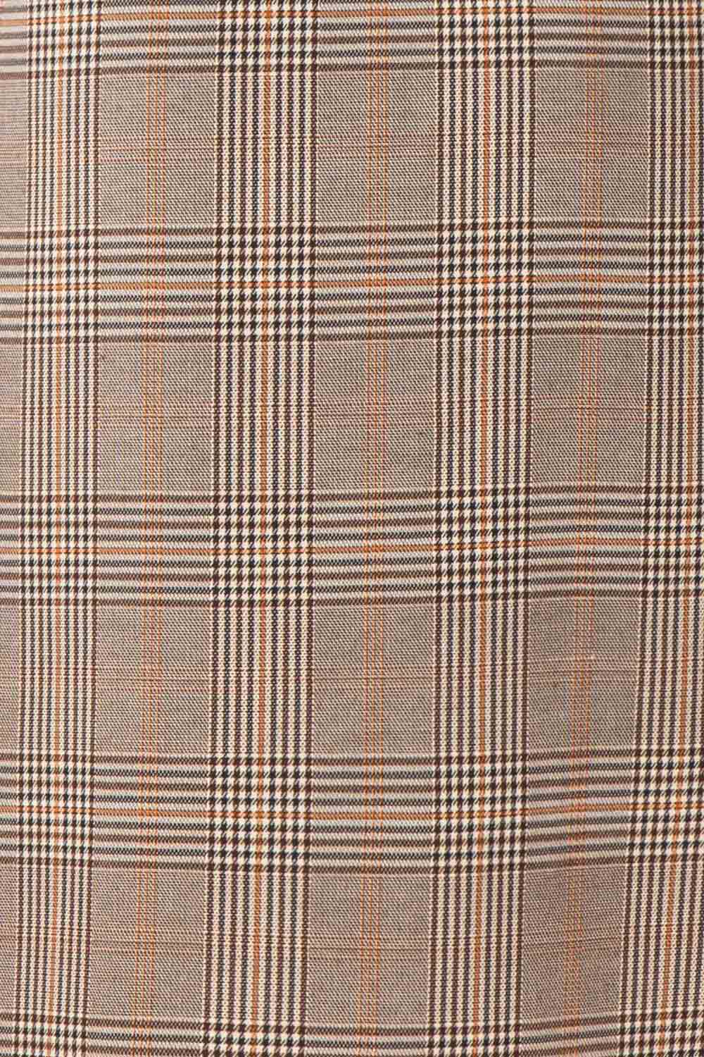 Christelle Grey Plaid Tunic Dress with Bell Sleeves | Boutique 1861 fabric detail