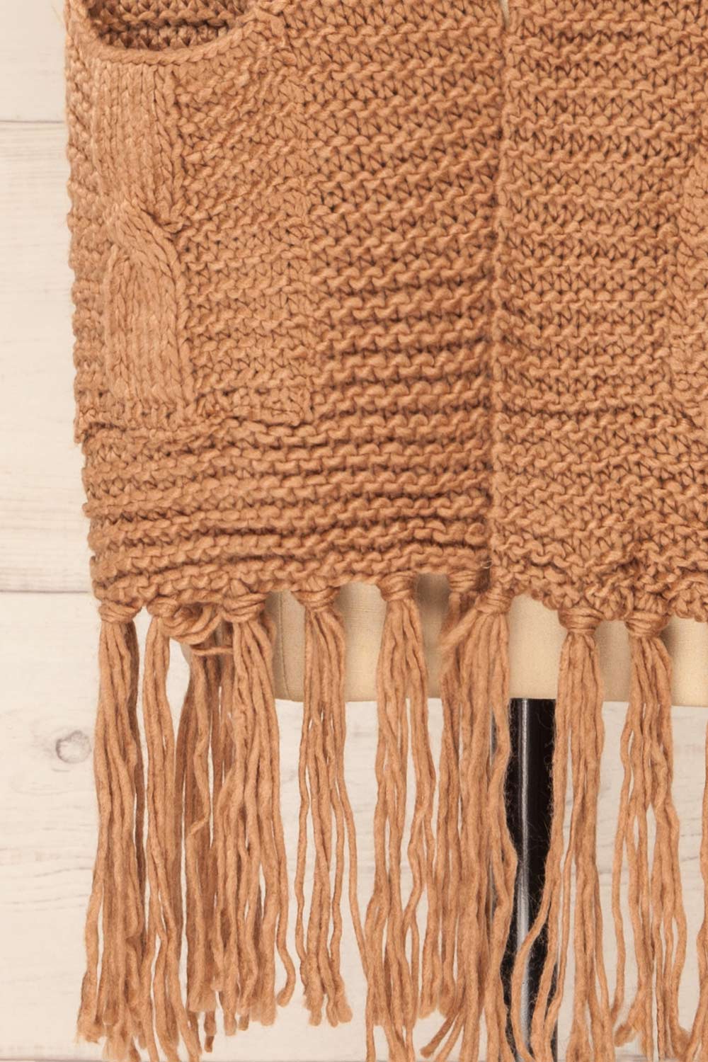 Chunkyss Beige Thick Knit Scarf w/ Pockets | La petite garçonne bottom