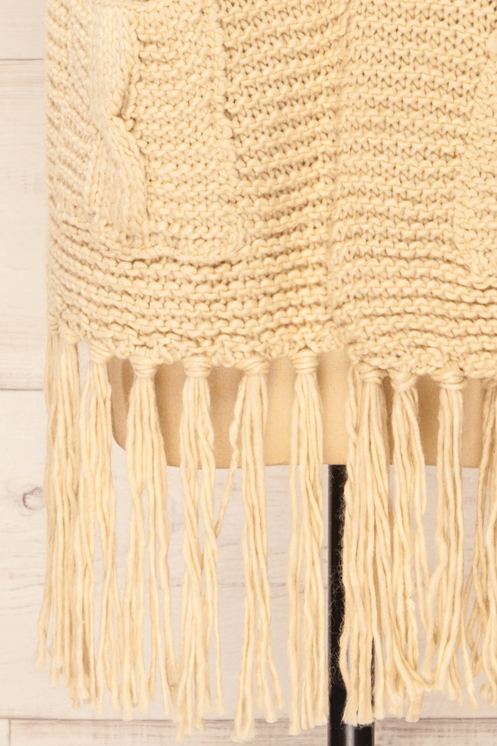 Chunkyss Ivory Thick Knit Scarf w/ Pockets | La petite garçonne bottom