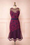 Ciara Purple Lace Midi Cocktail Dress | Boutique 1861