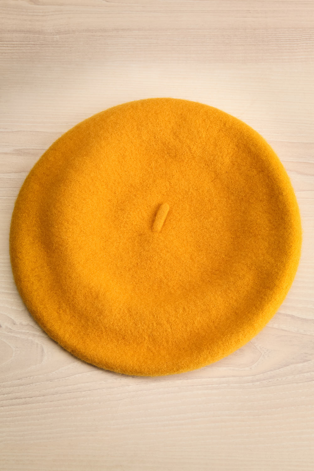 Ciel D'Hiver Yellow Wool Beret | La petite garçonne flat view