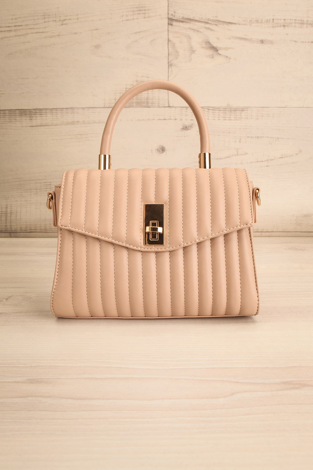 Cimulis Beige Sac à Main Matelassé à Bandoulière | La petite garçonne
