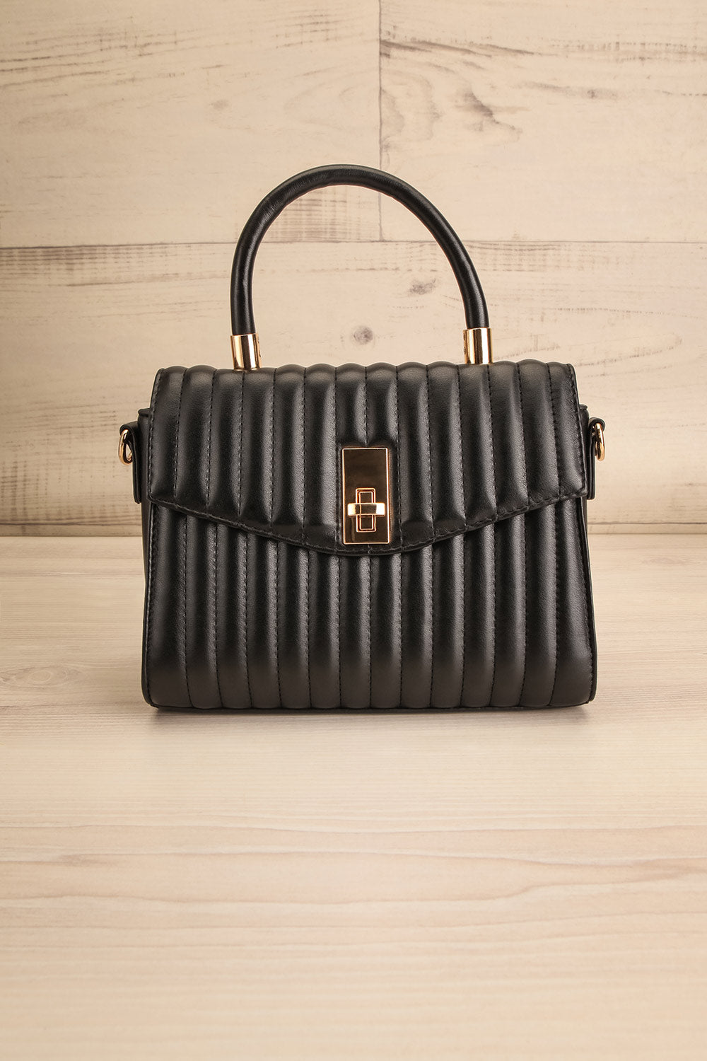 Cimulis Noir Sac à Main Matelassé à Bandoulière | La petite garçonne