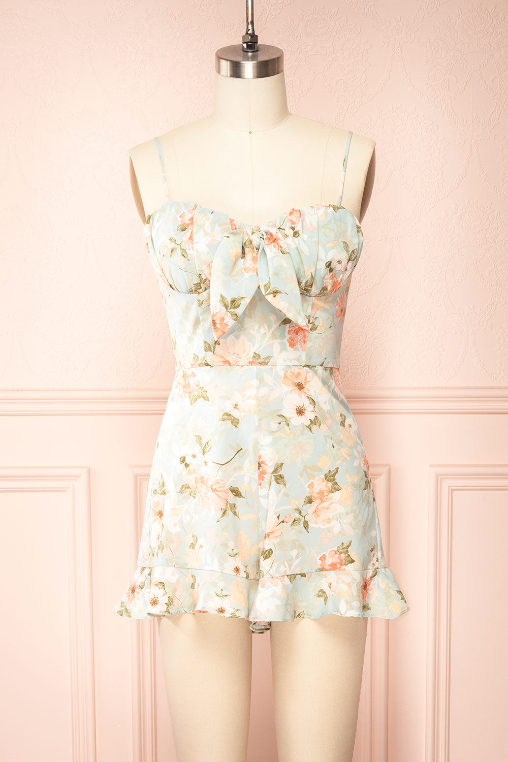 Circinus Floral Romper w/ Adjustable Straps | Boutique 1861 front view