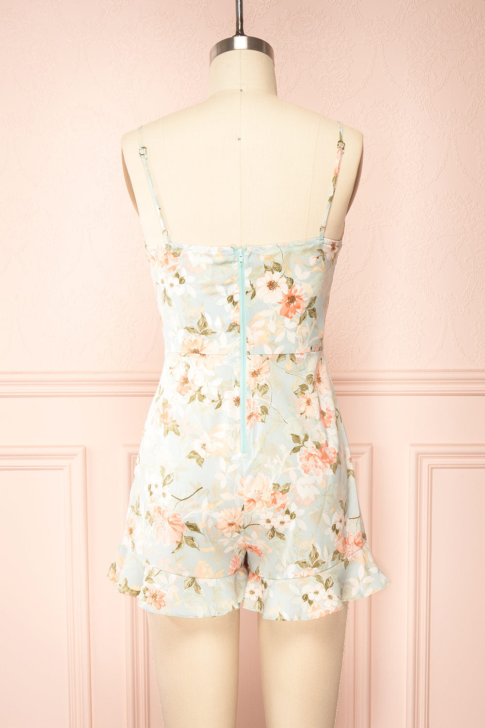 Circinus Floral Romper w/ Adjustable Straps | Boutique 1861 back view