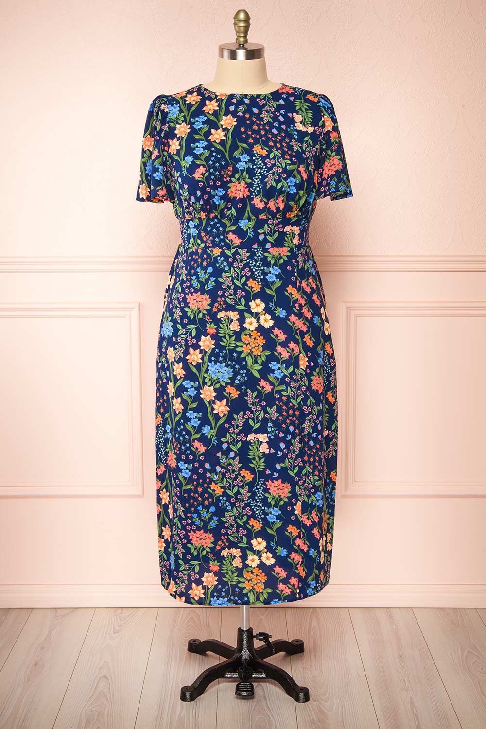 Cirilla Navy Floral Dress | Boutique 1861 front plus size