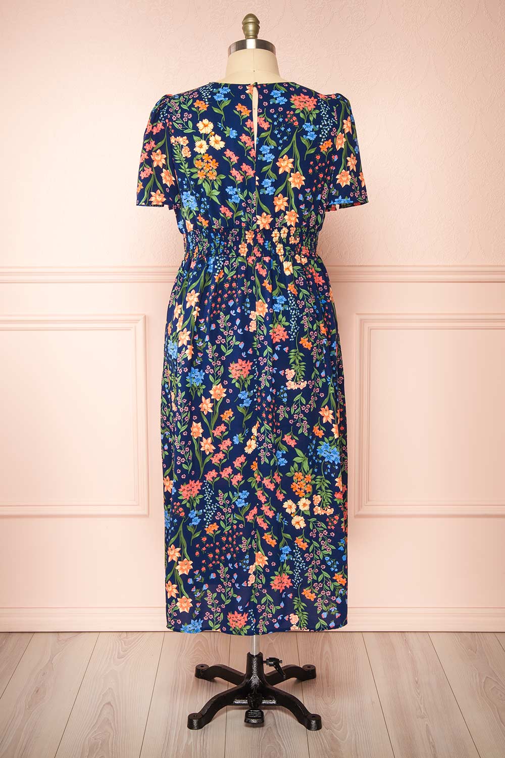 Cirilla Navy Floral Dress | Boutique 1861 back plus size