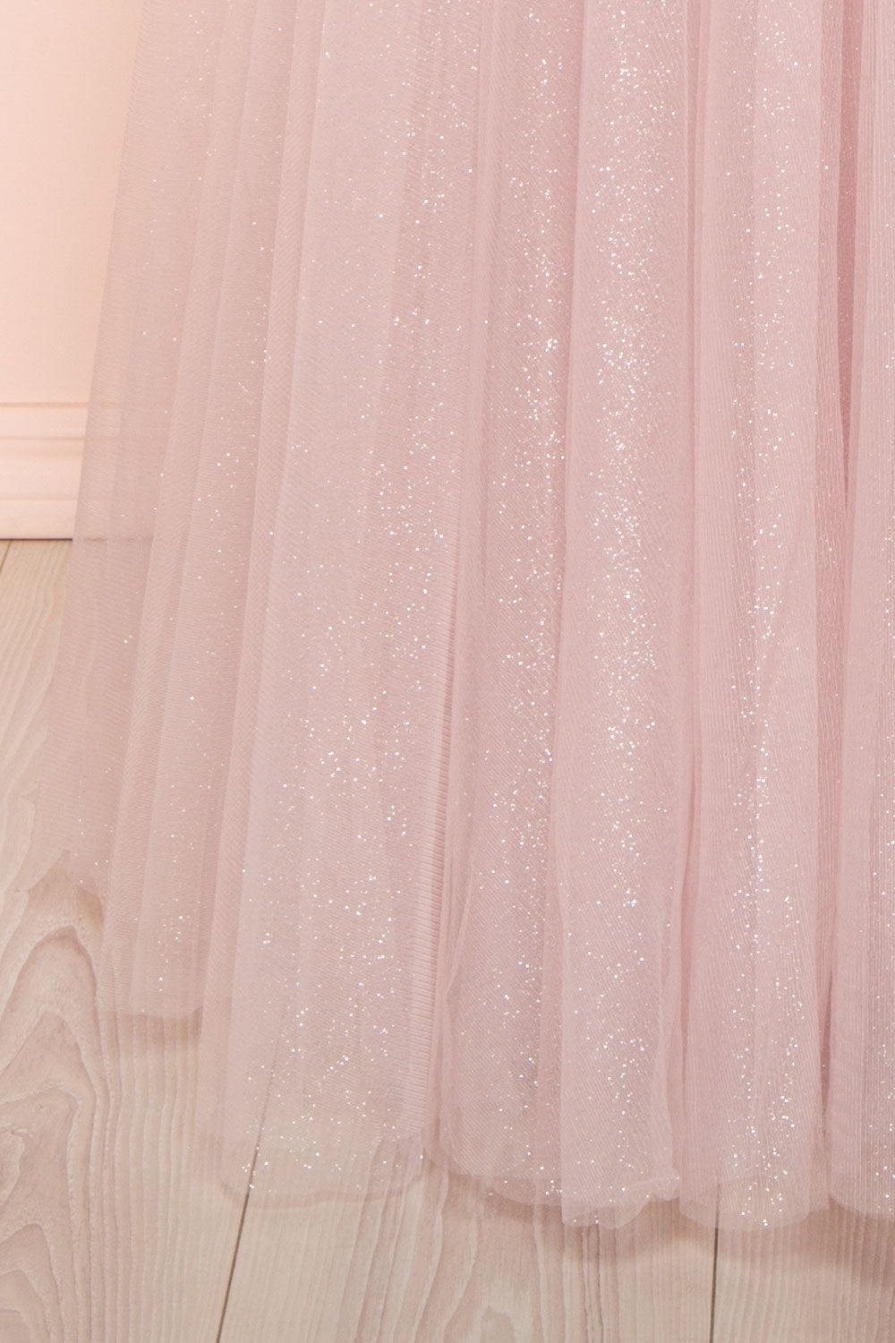 Clara Mauve Maxi Tulle Dress with Lace Bodice | Boudoir 1861 bottom