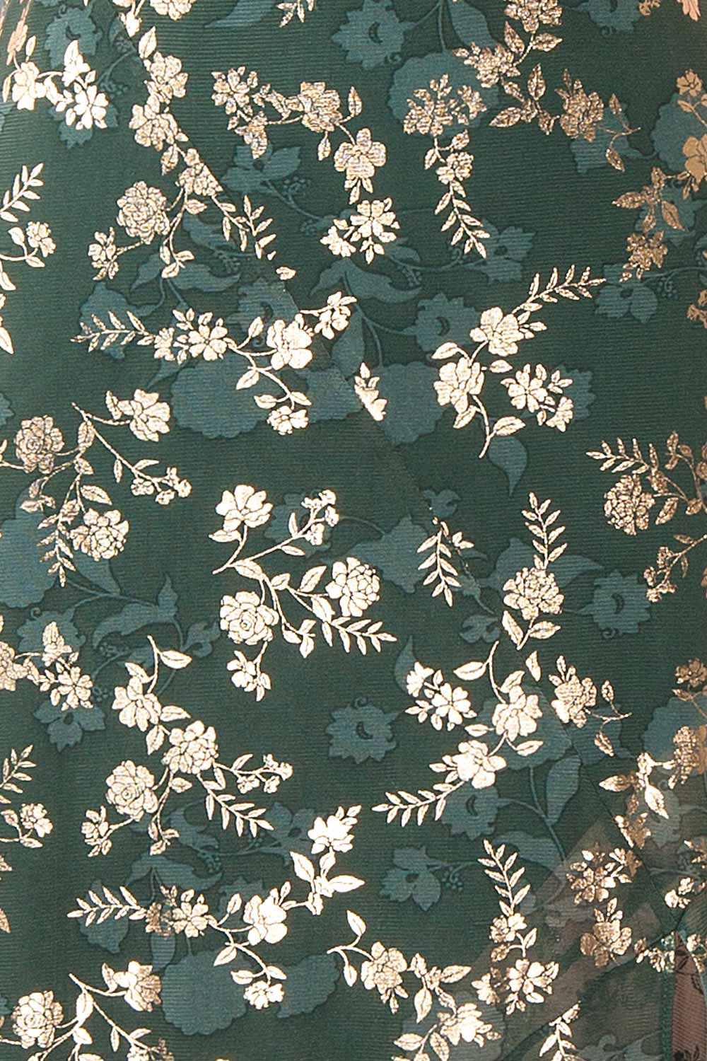 Clary Green Floral Midi Dress w/ Fabric Belt | Boutique 1861 fabric