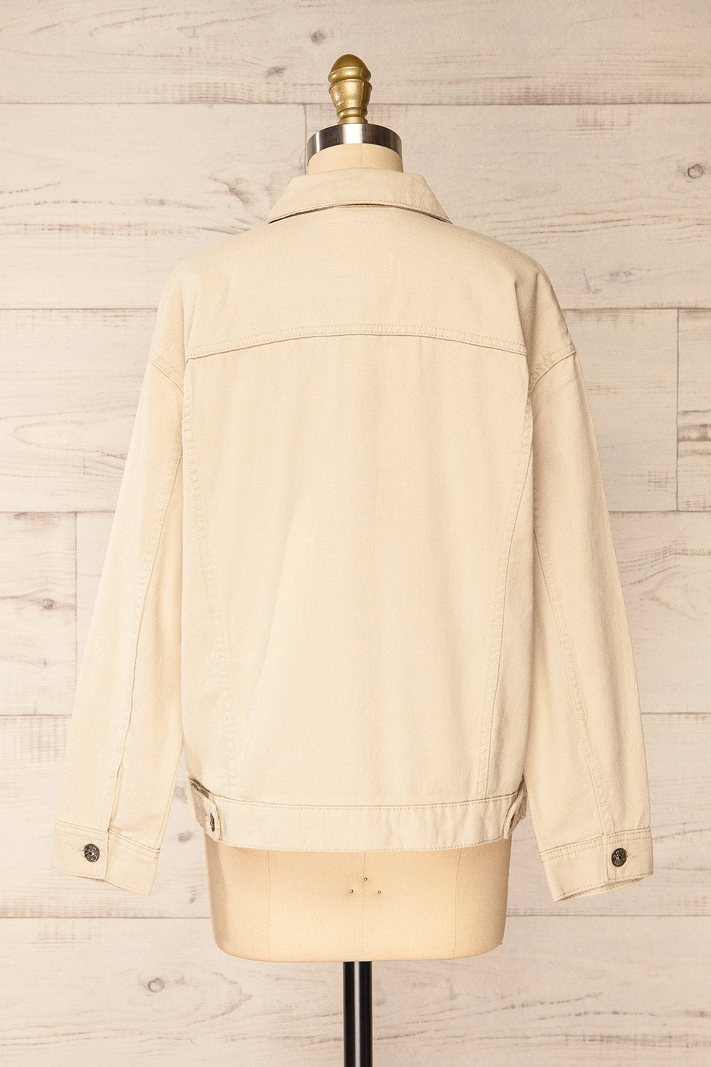 Cleveland Beige Oversized Denim Jacket | La petite garçonne back view