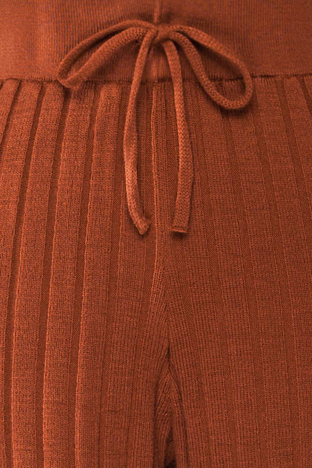 Cloppenburg Rust Ribbed Knit Straight Leg Pants | La petite garçonne fabric